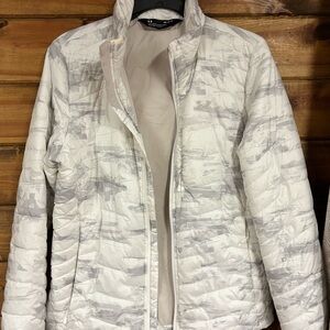 Under Armour Women's Cream and Gray Puffer Jacket
